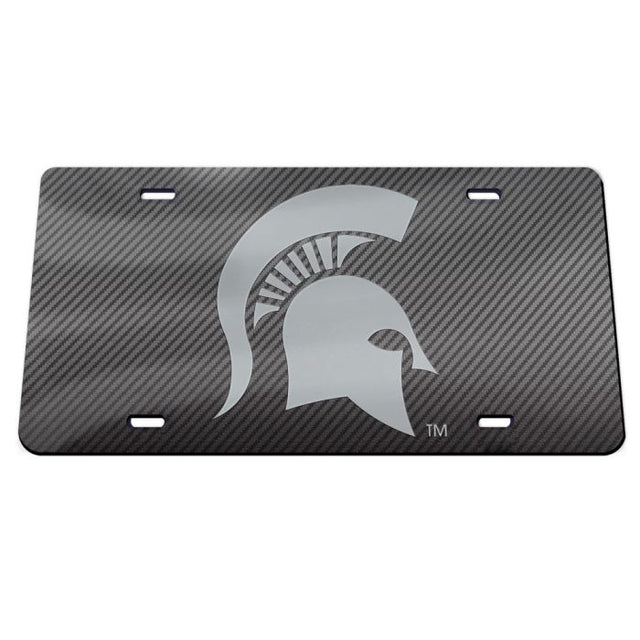 Matrícula acrílica especial de los Spartans de Michigan State CARBON