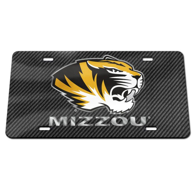 Matrícula acrílica especial de Missouri Tigers CARBON