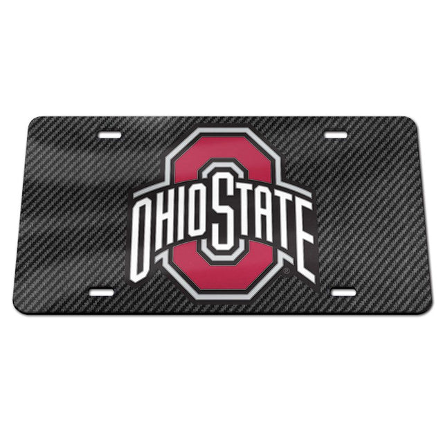 Ohio State Buckeyes License Plate Acrylic Carbon