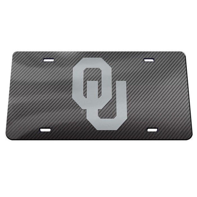 Matrícula acrílica especial de los Oklahoma Sooners CARBON