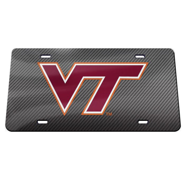 Placas de matrícula clásicas de acrílico CARBON de Virginia Tech Hokies