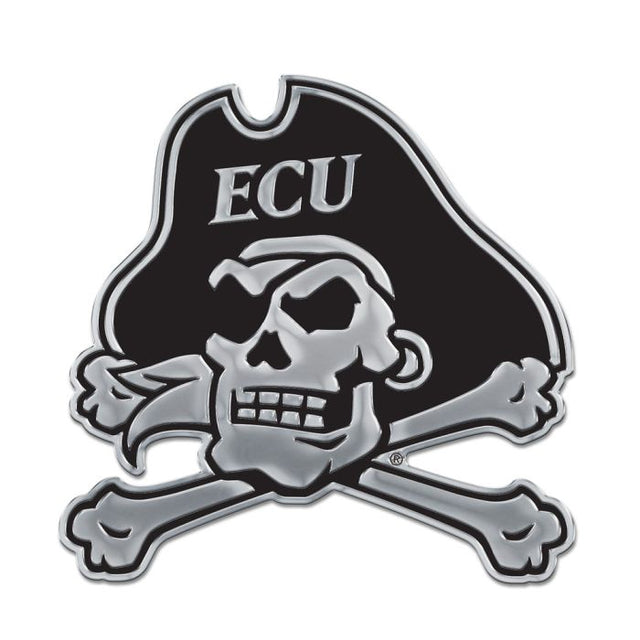 Emblema para automóvil de forma libre cromado de los Piratas de East Carolina