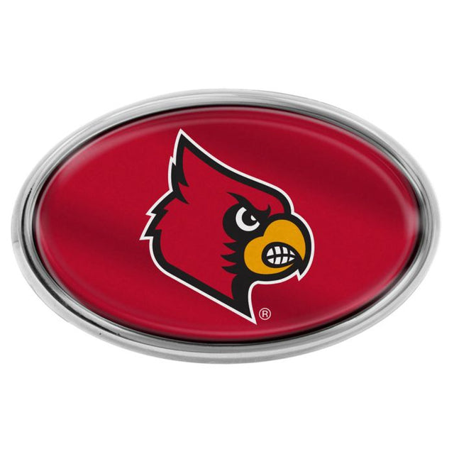 Emblema de metal cromado abovedado de los Louisville Cardinals