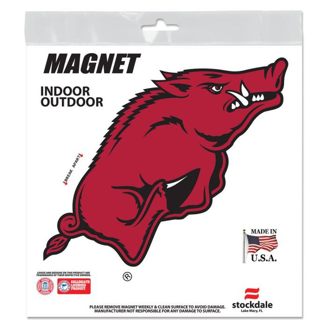 Imanes para exteriores de Arkansas Razorbacks, 6" x 6"