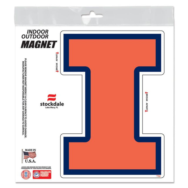 Imanes para exteriores de Illinois Fighting Illini de 6" x 6"