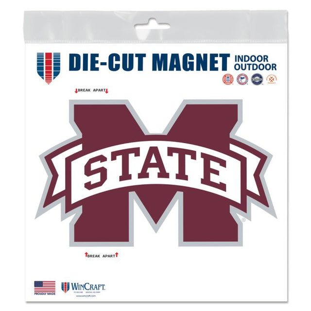 Imanes para exteriores de Mississippi State Bulldogs, 6" x 6"