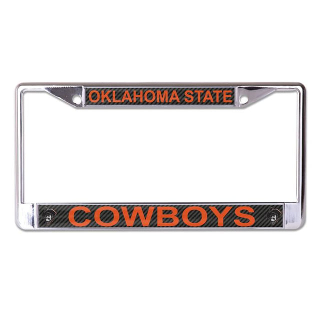 Oklahoma State Cowboys CARBON Lic Plt Frame S/L Printed