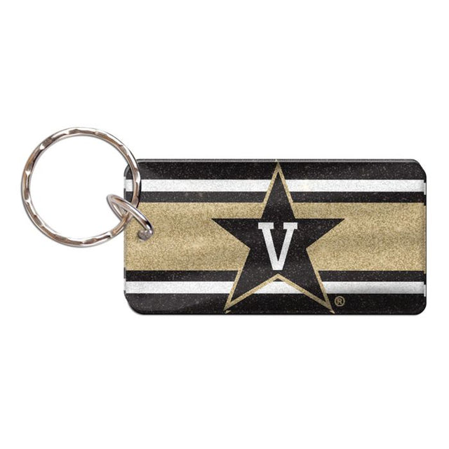 Llavero rectangular con rayas de Vanderbilt Commodores