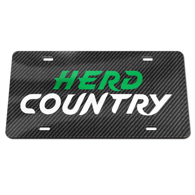 Marshall Thundering Herd CARBON Specialty Acrylic License Plate