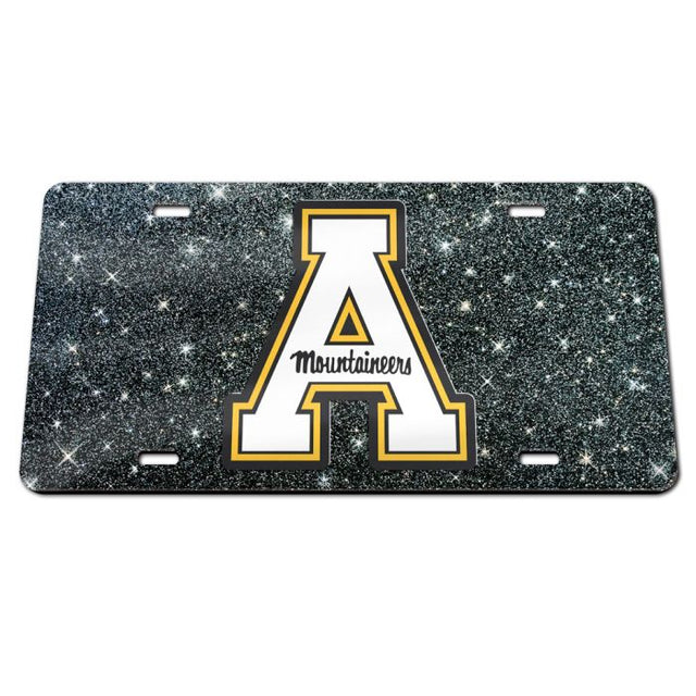 Appalachian State Mountaineers GLITTER BACKGROUND Specialty Acrylic License Plate