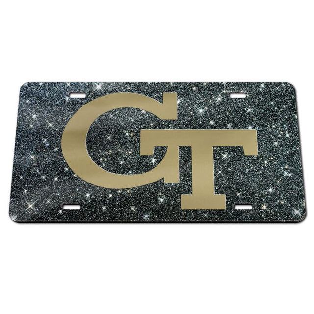 Georgia Tech Yellow Jackets GLITTER BACKGROUND Acrylic Classic License Plates