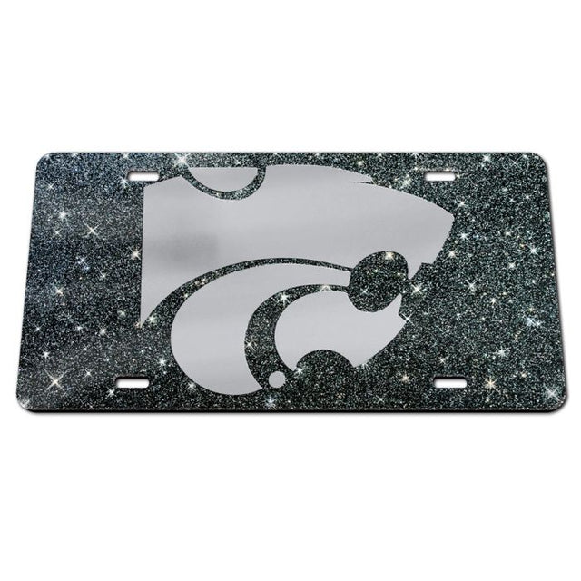 Kansas State Wildcats GLITTER BACKGROUND Acrylic Classic License Plates