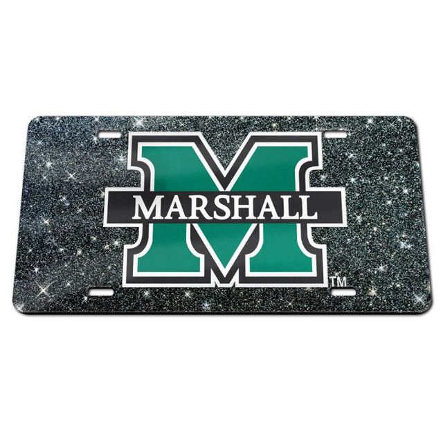 Marshall Thundering Herd GLITTER BACKGROUND Acrylic Classic License Plates