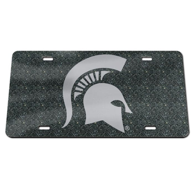 Placas de matrícula clásicas de acrílico con fondo brillante de los Spartans de Michigan State