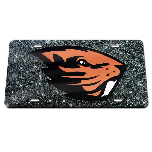 Oregon State Beavers GLITTER BACKGROUND Acrylic Classic License Plates