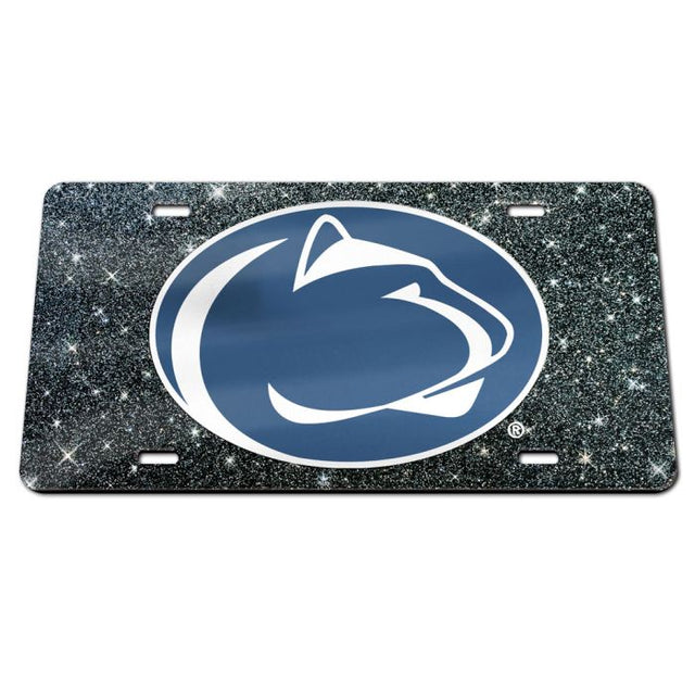 Matrículas clásicas de acrílico con fondo brillante de los Penn State Nittany Lions