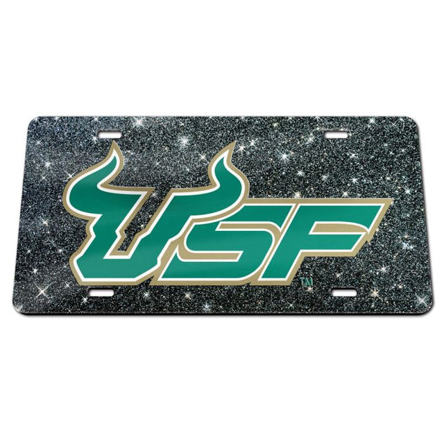 Placas de matrícula clásicas de acrílico con fondo brillante de los South Florida Bulls