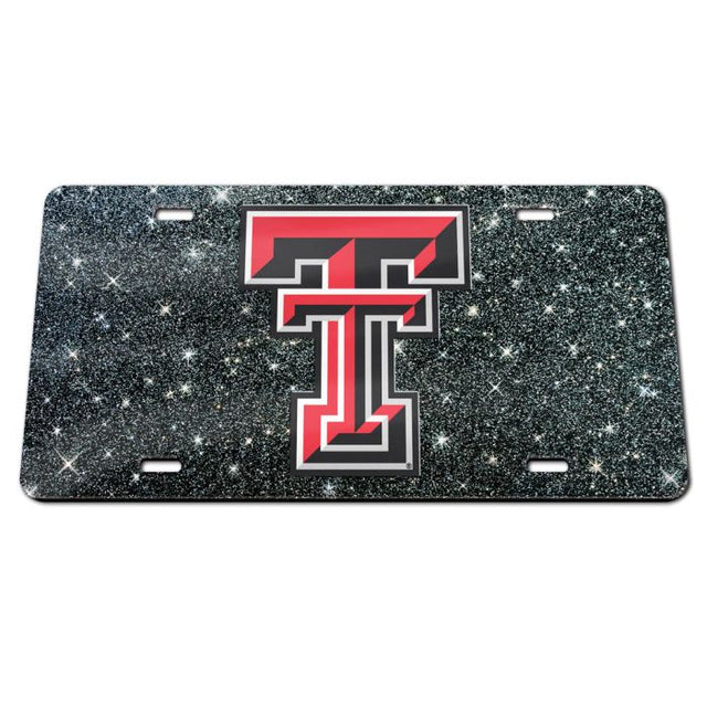 Texas Tech Red Raiders GLITTER BACKGROUND Acrylic Classic License Plates