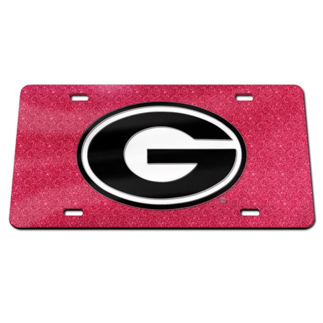 Georgia Bulldogs GLITTER BACKGROUND Specialty Acrylic License Plate