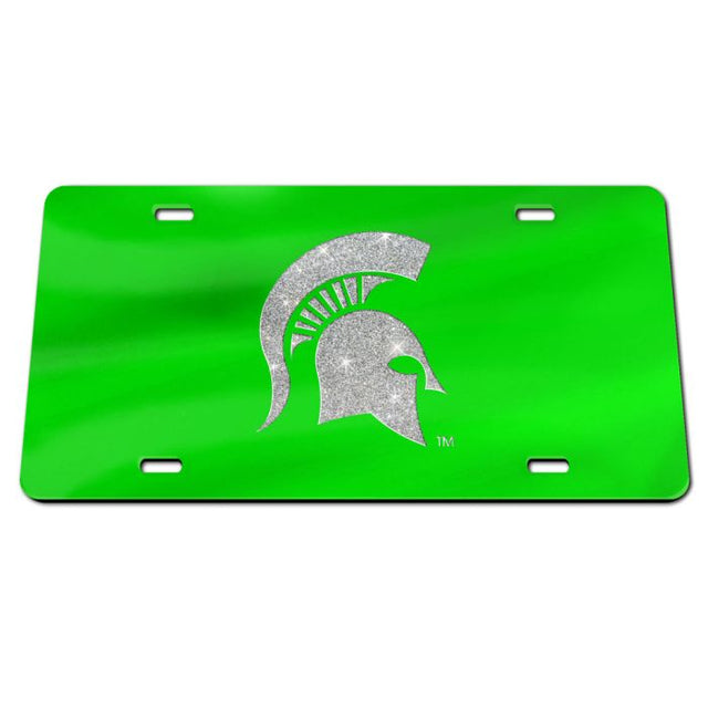 Placas de matrícula clásicas de acrílico con el logotipo BRILLO de los Spartans de Michigan State