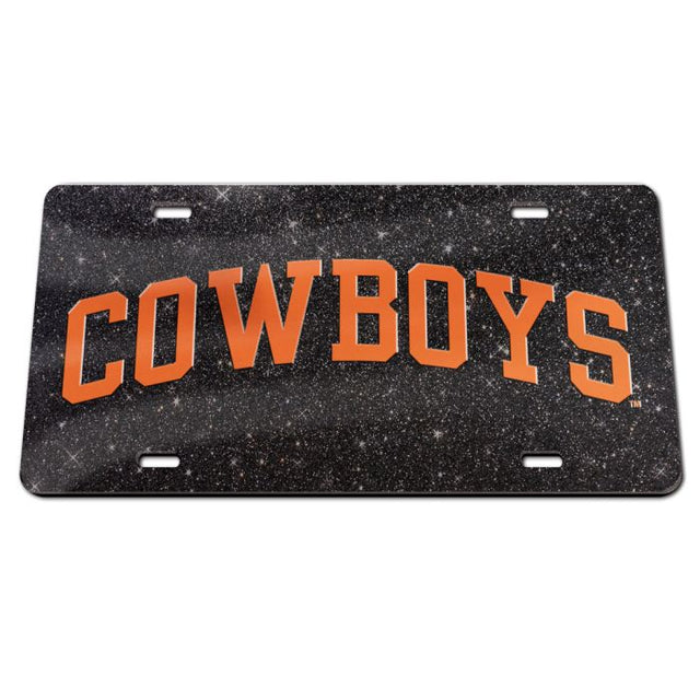 Oklahoma State Cowboys GLITTER BACKGROUND Acrylic Classic License Plates