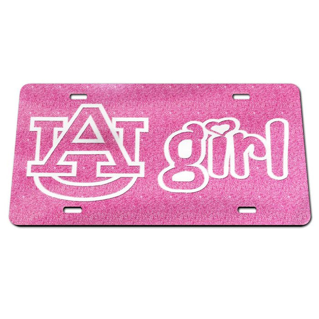 Auburn Tigers PINK GLITTER Acrylic Classic License Plates