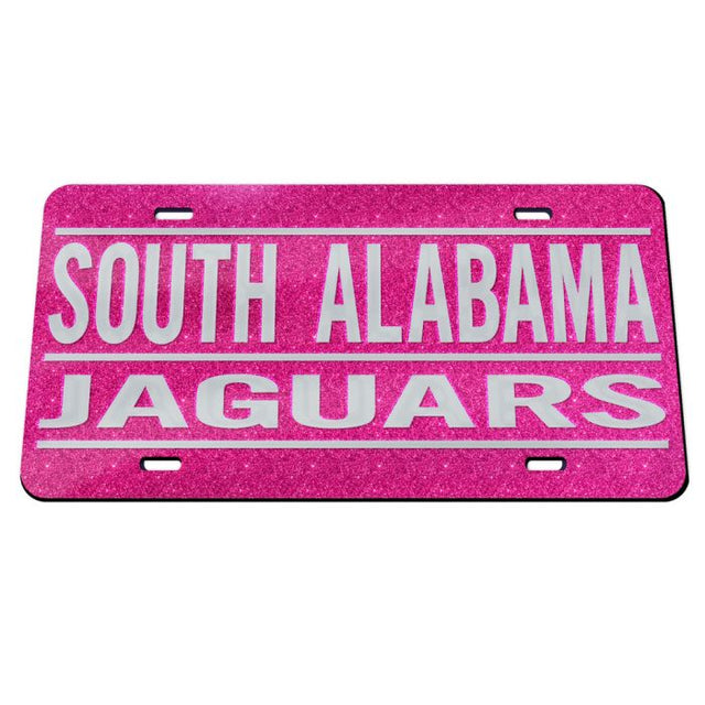 South Alabama Jaguars GLITTER BACKGROUND Acrylic Classic License Plates