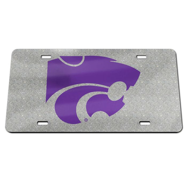 Kansas State Wildcats GLITTER BACKGROUND Acrylic Classic License Plates