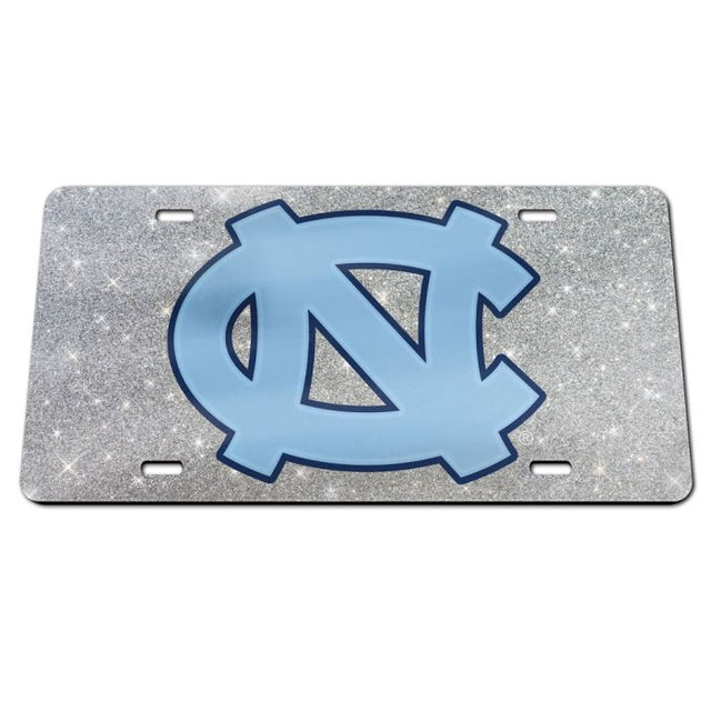 Placa de matrícula acrílica especial con fondo brillante de los Tar Heels de Carolina del Norte