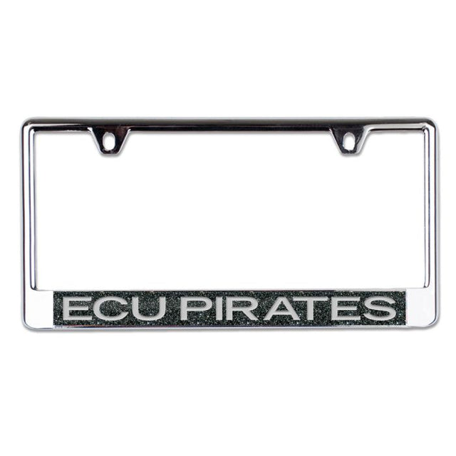 East Carolina Pirates GLITTER BACKGROUND Lic Plt Frame B/O Metallic