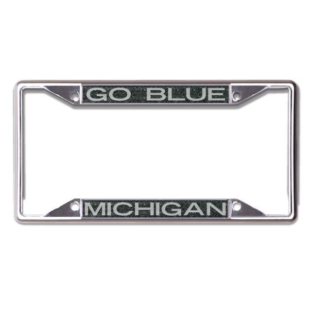 Michigan Wolverines GLITTER BACKGROUND Lic Plt Frame S/S Printed