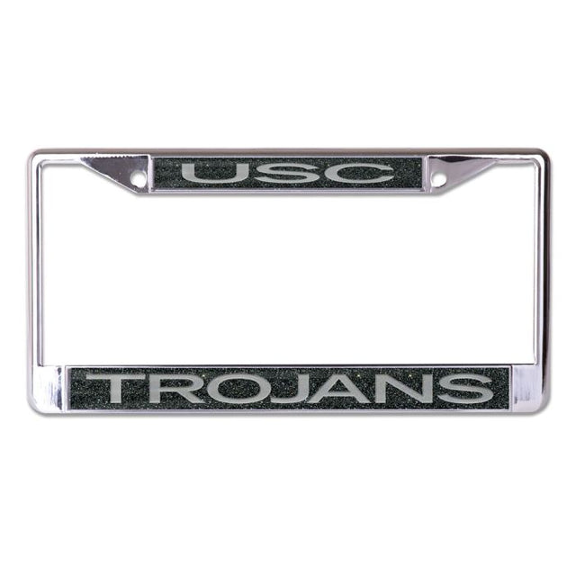 USC Trojans GLITTER BACKGROUND Lic Plt Frame S/L Printed