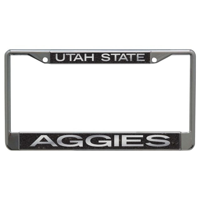 Utah State Aggies GLITTER BACKGROUND Lic Plt Frame S/L Printed