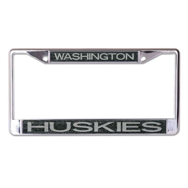 Washington Huskies GLITTER BACKGROUND Lic Plt Frame S/L Printed