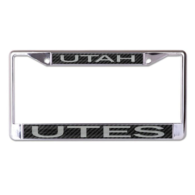 Utah Utes CARBON Lic Plt Frame S/L Printed