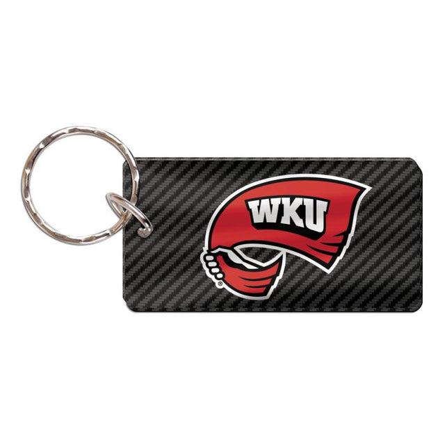 Western Kentucky Hilltoppers CARBON Keychain Rectangle