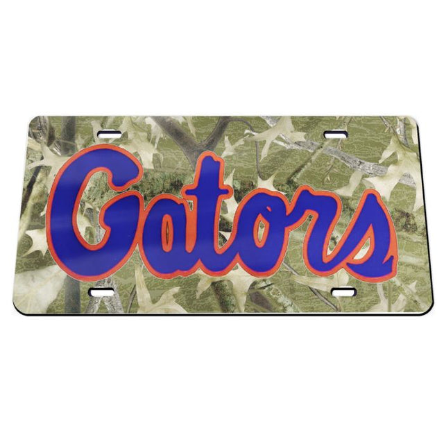 Placas de matrícula clásicas de acrílico con diseño de camuflaje de los Florida Gators