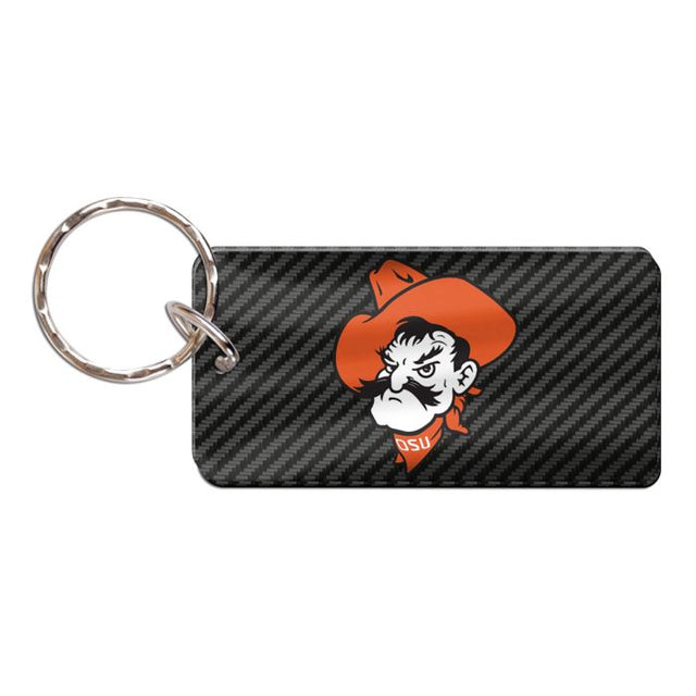 Llavero rectangular de carbono de los Oklahoma State Cowboys