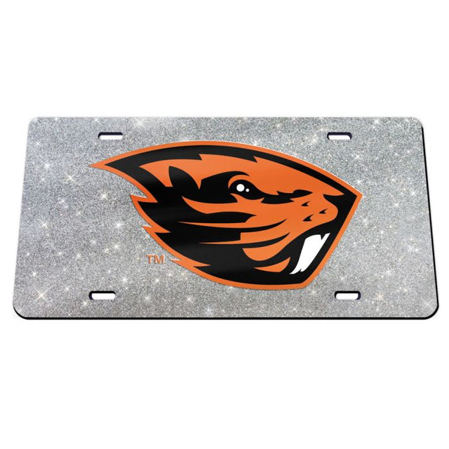 Oregon State Beavers GLITTER BACKGROUND Acrylic Classic License Plates