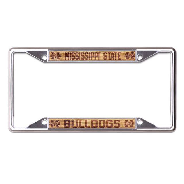 Marco de madera con licencia de Mississippi State Bulldogs, de acero inoxidable, impreso