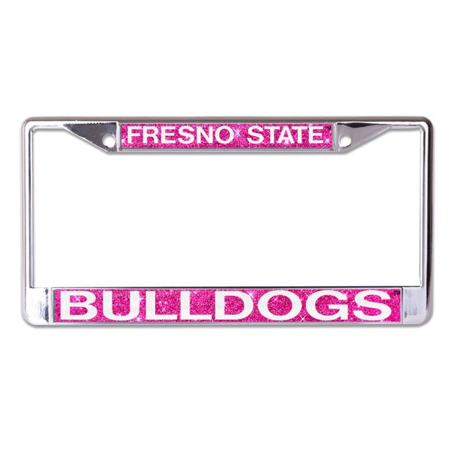 Fresno State Bulldogs GLITTER BACKGROUND Lic Plt Frame S/L Printed