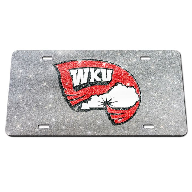 Placas de matrícula clásicas de acrílico con brillo de Western Kentucky Hilltoppers