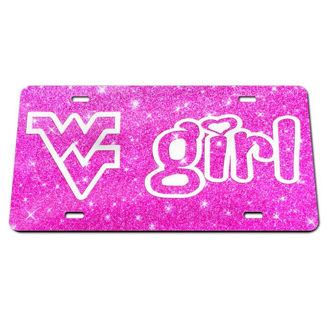 West Virginia Mountaineers GLITTER Specialty Acrylic License Plate