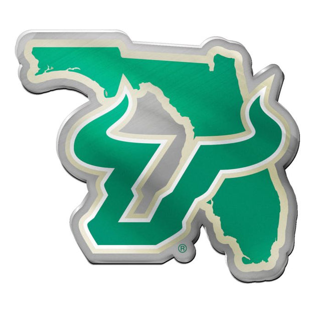 South Florida Bulls STATE SHAPE Acrylic Auto Emblem