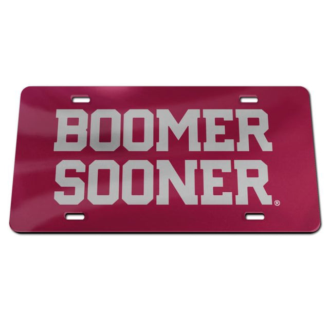 Oklahoma Sooners Specialty Acrylic License Plate