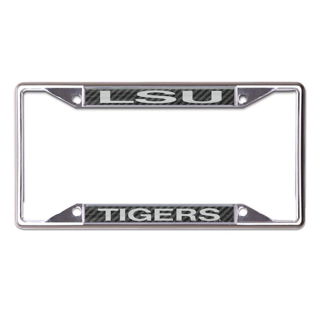 Cuadro de LSU Tigers CARBON Lic Plt de color blanco y negro con estampado