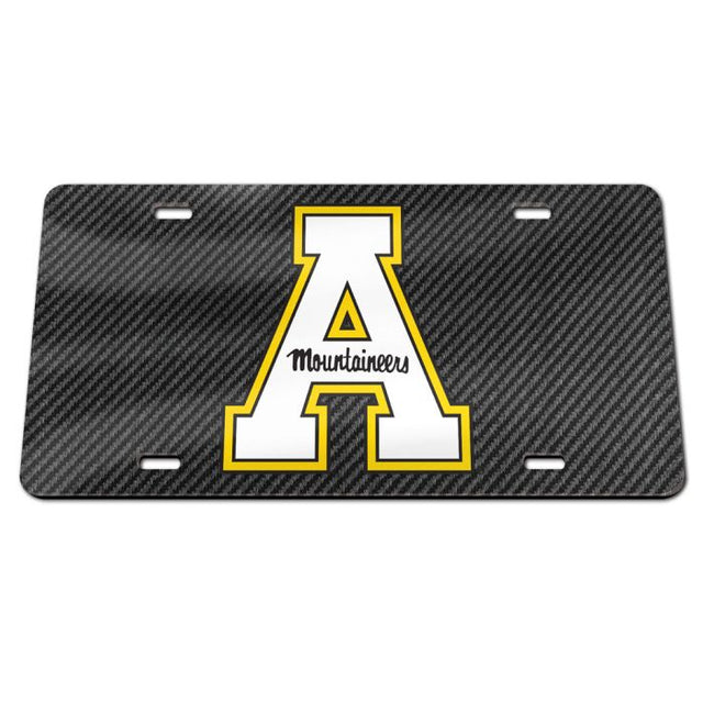 Matrícula acrílica especial de los Appalachian State Mountaineers CARBON