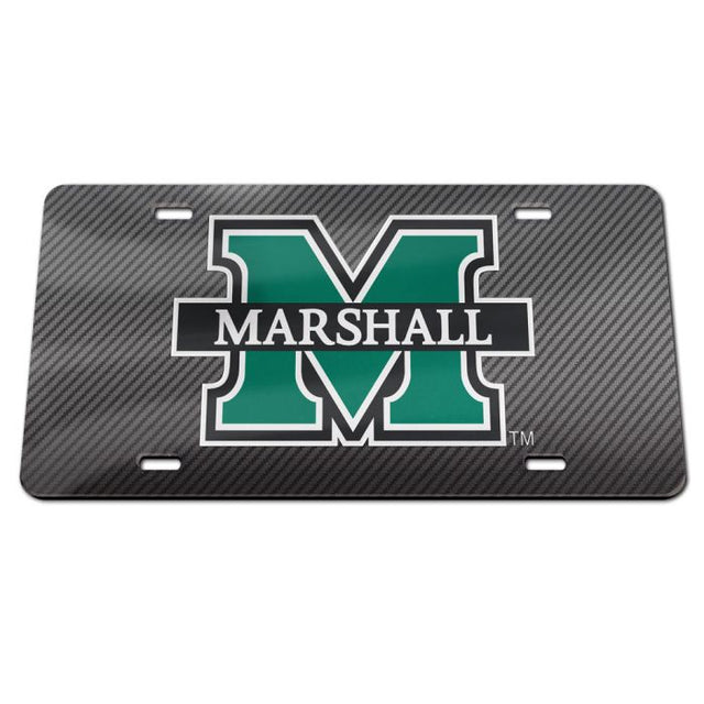 Marshall Thundering Herd CARBON Acrylic Classic License Plates