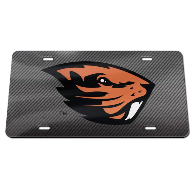 Placas de matrícula clásicas de acrílico CARBON de Oregon State Beavers