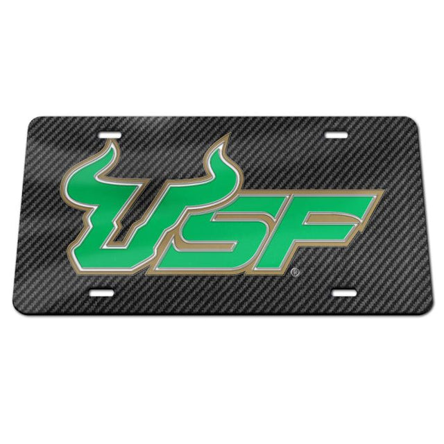 Placas de matrícula clásicas de acrílico CARBON de South Florida Bulls